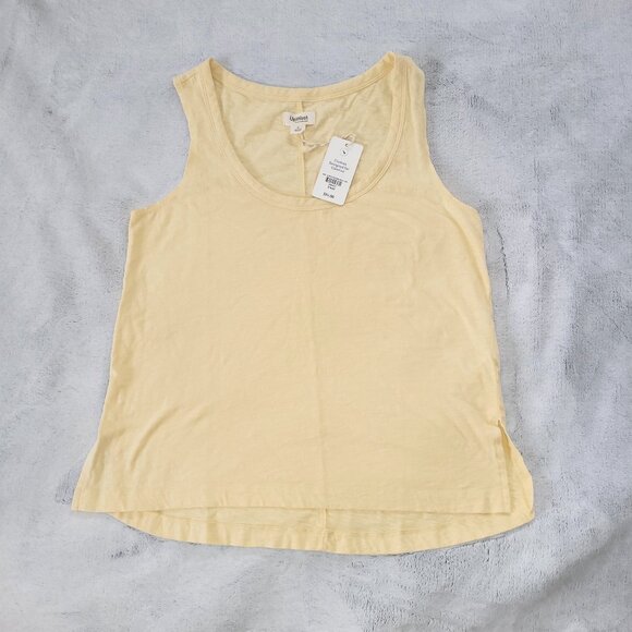 UpWest Womens Size Small 100% Cotton Yellow Tank Top Shirt Feminine Cruise Pool - Picture 1 of 7